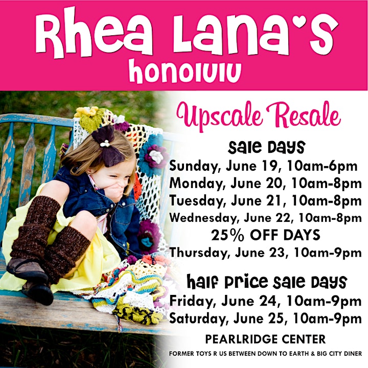 Rhea Lana's of Honolulu Summer & Fall Children's Consignment Sale image