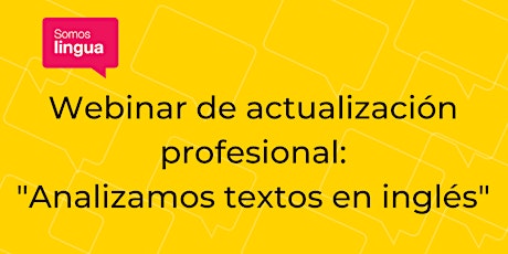 Primaire afbeelding van Webinar de actualización profesional: Analizamos textos en inglés.