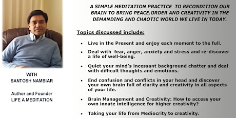 Mindfulness made simple - Life a Meditation one day workshop  primary image