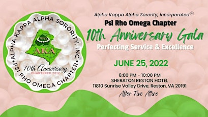 Psi Rho Omega Chapter 10th Anniversary Gala tickets