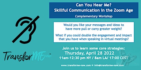 Can you Hear Me? Skillful Communication in the Zoom Age #2nd Chance