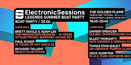 Electronic Sessions Legends Summer Boat Party tickets