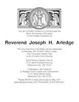 Reverend Joseph H. Arledge's Silver Priestly Ordination Anniversary