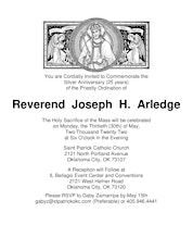 Reverend Joseph H. Arledge's Silver Priestly Ordination Anniversary tickets