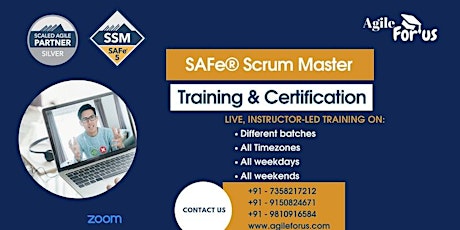 Online SAFe Scrum Master Certification -30-31 May, India Time (IST) billets