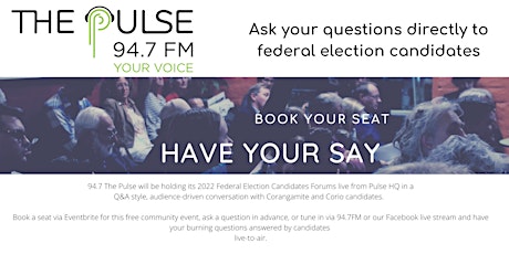 94.7 The Pulse - Federal Electorate Candidates Forum | Corangamite primary image