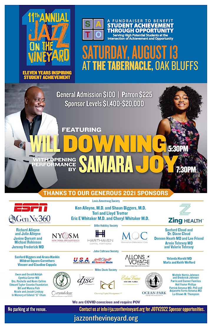 August 13th JOTV11!: Featuring Will Downing opening performer Samara Joy image