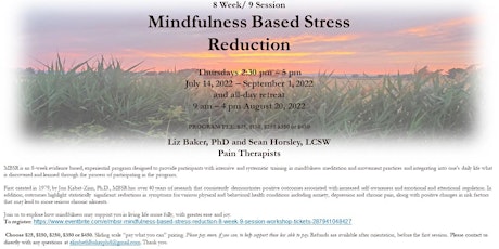 MBSR - Mindfulness Based Stress Reduction (8 week/9 session workshop) biglietti