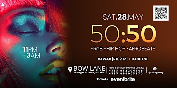 50/50 - RnB/HipHop  at Bow Lane Social.