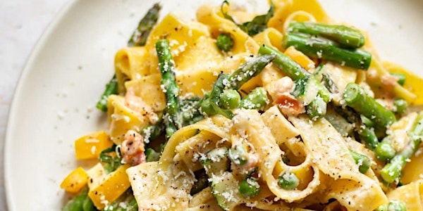 June 23rd 6 pm-Pasta Class-Pappardelle & Spring Veggies with Pesto Sauce