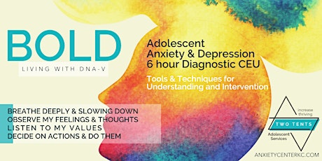 Adolescent Anxiety & Depression 6 hour Diagnostic CEU tickets