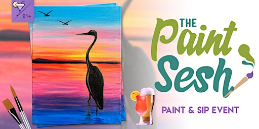 Paint and Sip in Downtown Riverside, CA – “Sunset Crane” at Retro Taco