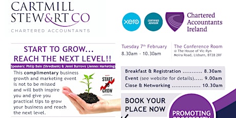 Start to grow... Reach the next level... 7th Feb 2017 @ 8.30am - 10.30am primary image