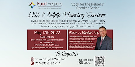 "Look For The Helpers" Speaker Series: Wills & Estate Planning tickets