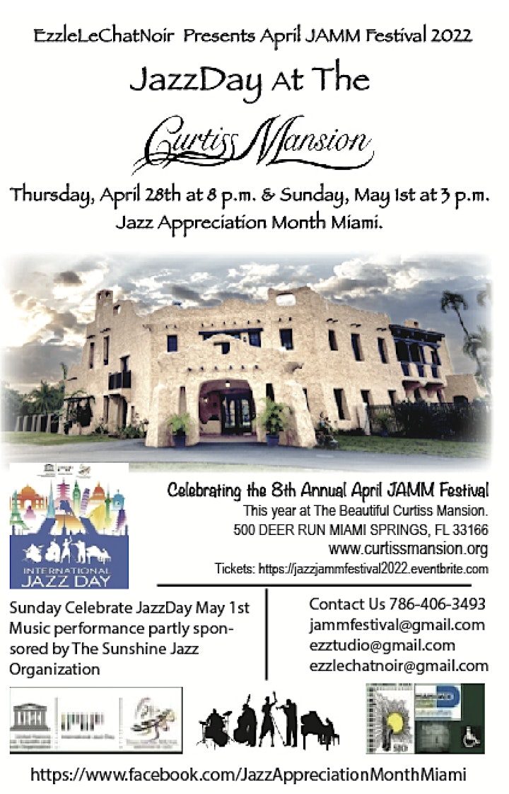 April JAMM Thursday Jazz Series at The Curtiss Mansion April 28th at 8 PM image