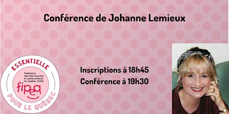 Conférence de Johanne Lemieux billets