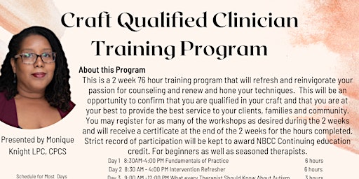 Craft Qualified Clinician Training