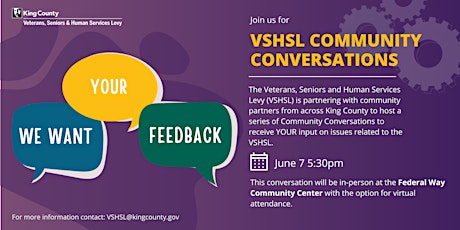 Southwest King County - VSHSL Community Conversation tickets