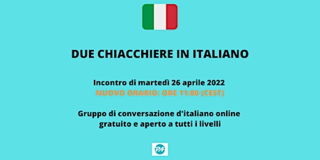 Hauptbild für Due chiacchiere in italiano