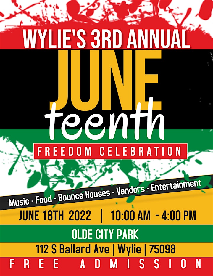 Wylie's 3rd Annual Juneteenth Freedom Celebration image