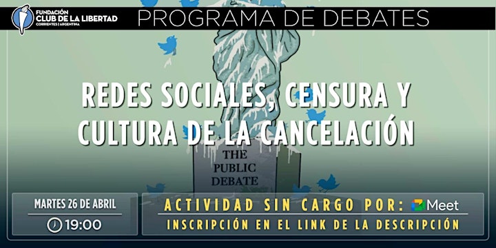 Imagen de CLUB DE LA LIBERTAD - DEBATE  - REDES SOCIALES Y CULTURA DE LA CANCELACION