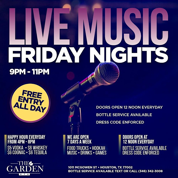 Fridays  @ The Garden in Midtown | Brunch 12pm-5pm | Happy Hour 4pm-8pm image