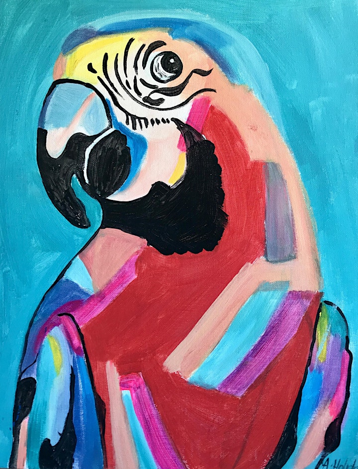 Paint Along in Canberra - Parrot Abstract image