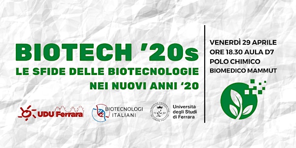 BIOTECH '20s:  le sfide delle biotecnologie nei nuovi anni ‘20