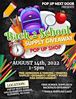 BACK TO SCHOOL SUPPLY GIVEAWAY POP UP SHOP!