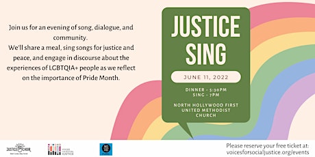 Justice Sing - Dinner, Dialogue, and Song tickets