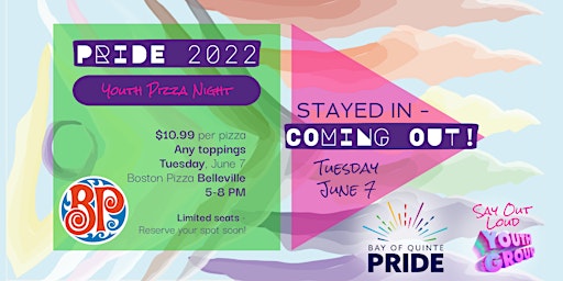 Bay of Quinte Pride 2022 Youth Pizza Night
