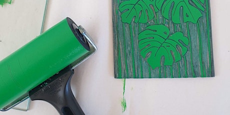 Plant Pattern Print! Linocutting in a plant shop!