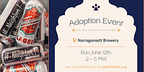 Brews & Pups | Adoption Event: Sun, 6/12 from 2 - 5pm | Providence, RI tickets
