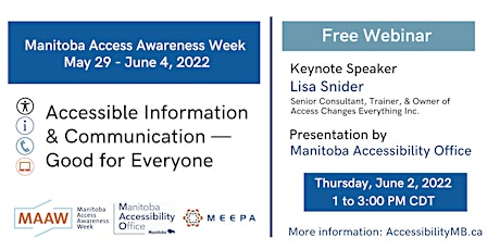 Manitoba Access Awareness Week (MAAW) 2022 tickets