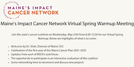 Maine's Impact Cancer Network Virtual Spring Warmup tickets