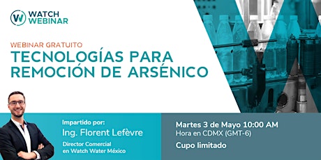 Imagem principal do evento Watch Webinar  Tecnologías para la remoción del arsénico