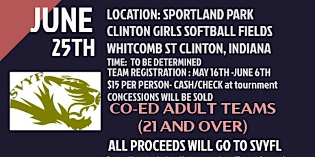 South Vermillion Youth Football's 1st Annual Adult Softball Tournament tickets