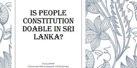 Toward A Peoples' Constitution for Sri Lanka tickets