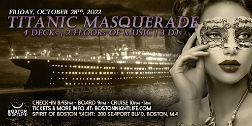 Titanic Masquerade Boston Halloween Party Cruise