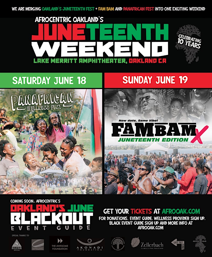 Oakland's Juneteenth Festivals! 2 Days! Fam Bam & PanAfrican Wellness! image