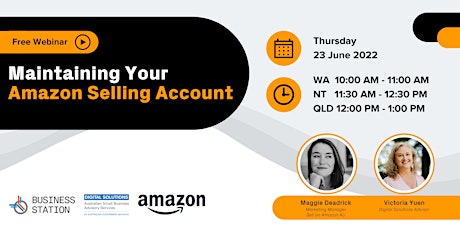 Maintaining Your Amazon Selling Account by Maggie and Victoria [WEB] tickets