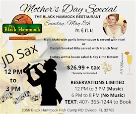 Mother's Day Special at The Black Hammock tickets