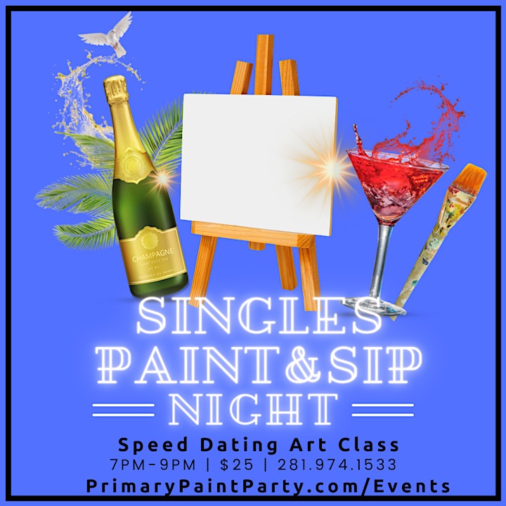 Speed Dating Paint & Sip - Houston image