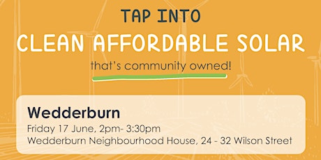 Wedderburn Community Discussion | Friday 17 June 2pm - 3:30pm