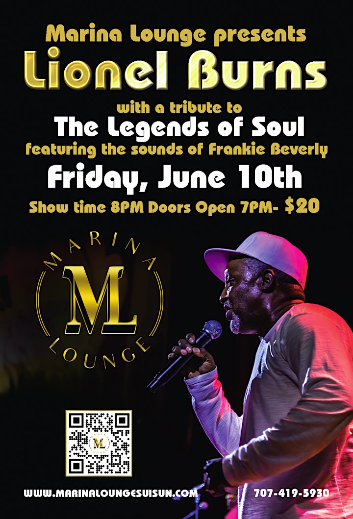 Marina Lounge  Presents Lionel Burns Tribute to the Legends of Soul image