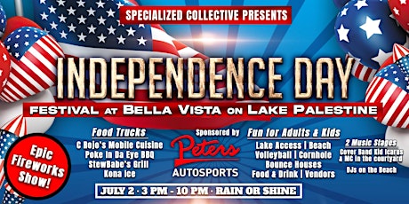 Independence Day Festival at Bella Vista on Lake Palestine tickets