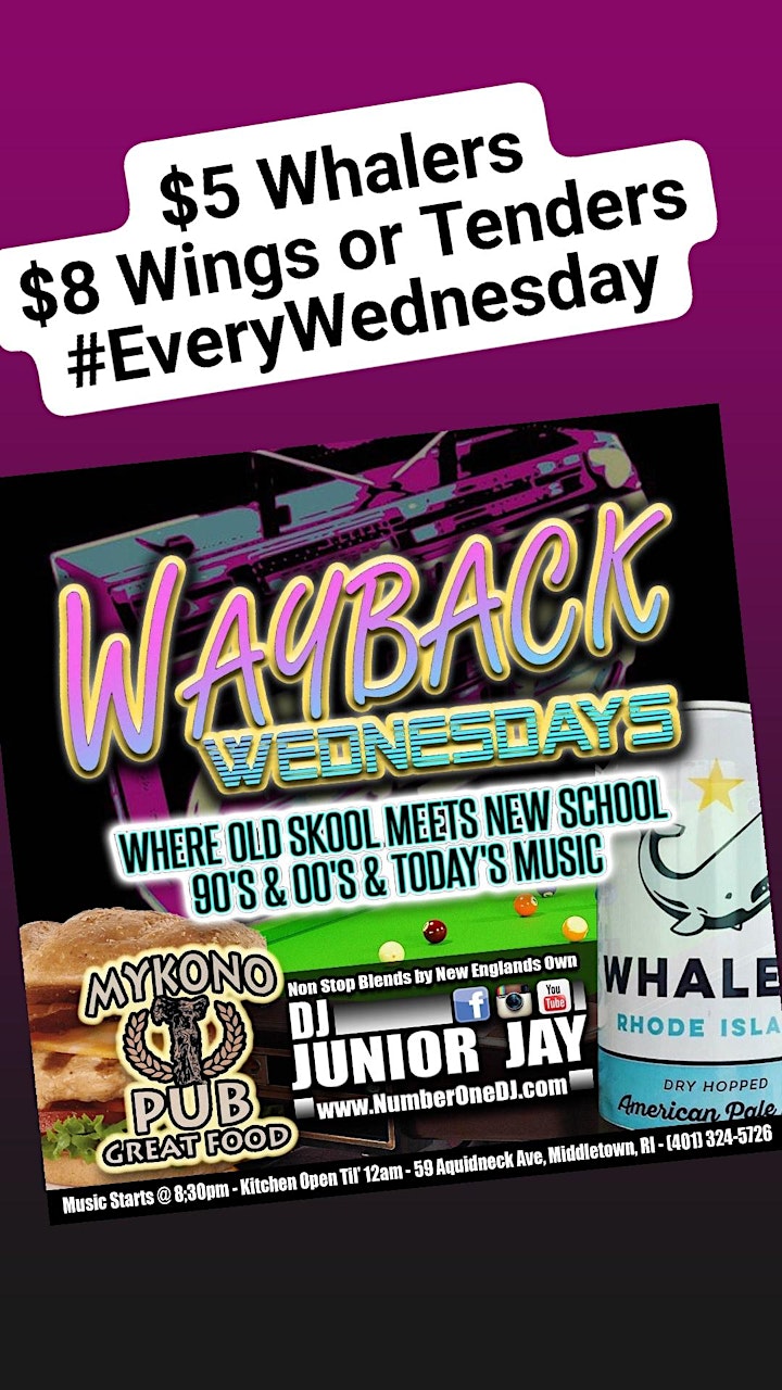 Way Back Wednesday w/ DJ Junior Jay @Mykono Pub image