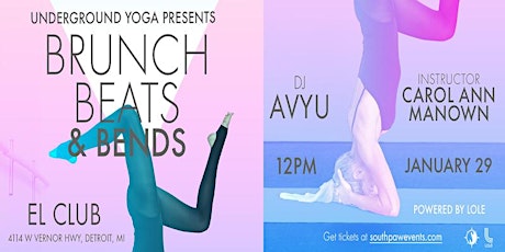 Underground Yoga - Brunch, Beats, & Bends (1/29) primary image