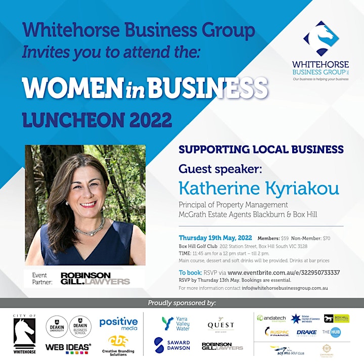 Women in Business Luncheon with guest speaker Katherine Kyriakou image