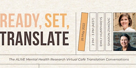 The ALIVE Mental Health Research Virtual Café Translation Conversations #3 tickets